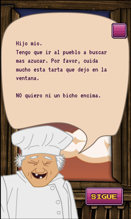 La abuela deja una nota antes de ir al pueblo